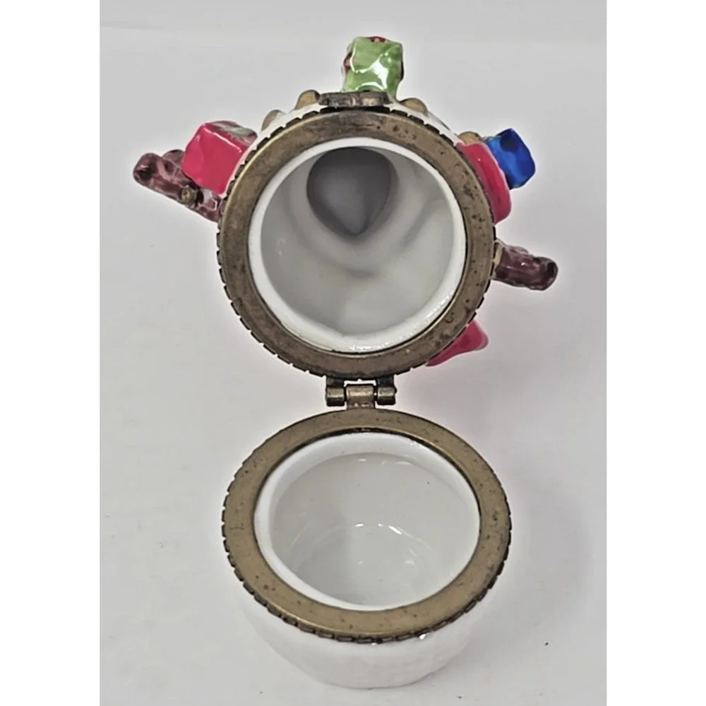 Vintage Ceramic Hinged Trinket Box Holiday Decoration PB194‎